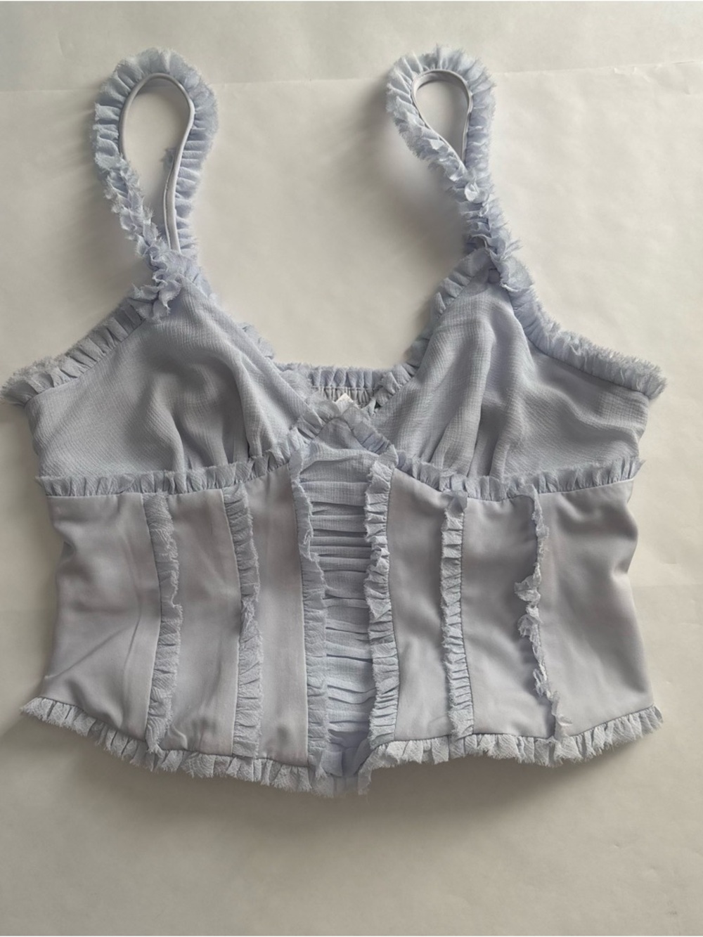 Kimchi Blue Light Blue Ruffled Bustier Top